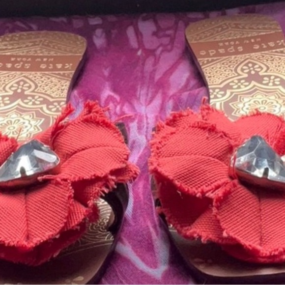 Kate Spade Orange Floral Sandals Sz 6 - Picture 3 of 8